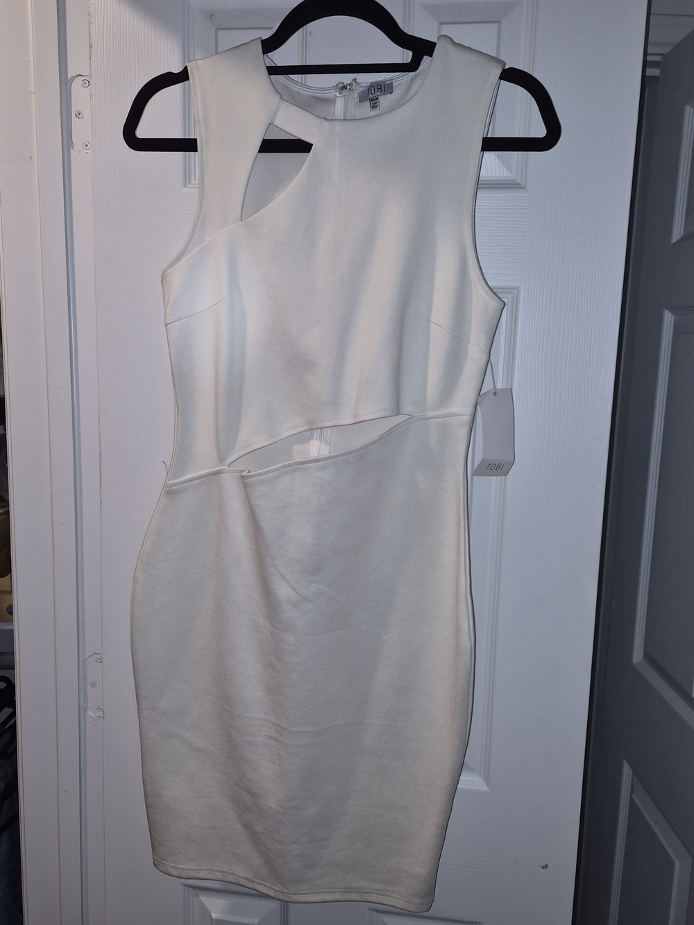 Tobi White Cutout Bodycon Mini Dress